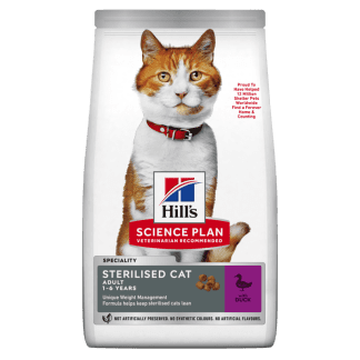 Hill's sausas maistas suaugusioms sterilizuotoms katėms Science Plan Sterilised Adult Duck su antiena