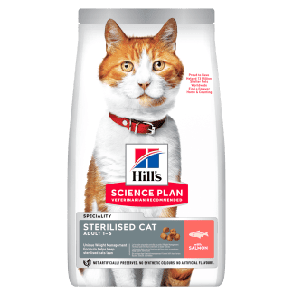 Hill's sausas maistas sterilizuotoms suaugusioms katėms Science Plan Sterilised Adult Cat Salmon su lašiša