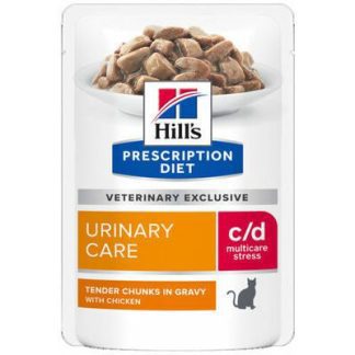 Hill's šlapias kačių maistas Prescription Diet c/d Urinary Stress Urinary Care - sveikiems šlapimo takams palaikyti, idiopatinio cistito rizikos mažinimui, 12vnt. x 85g