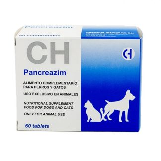 Pašaro papildai šunims ir katėms Pancreazim - kasos veiklos palengvinimui, virškinimo ir maisto medžiagų įsisavinimo pagerinimui, 60 tabl.