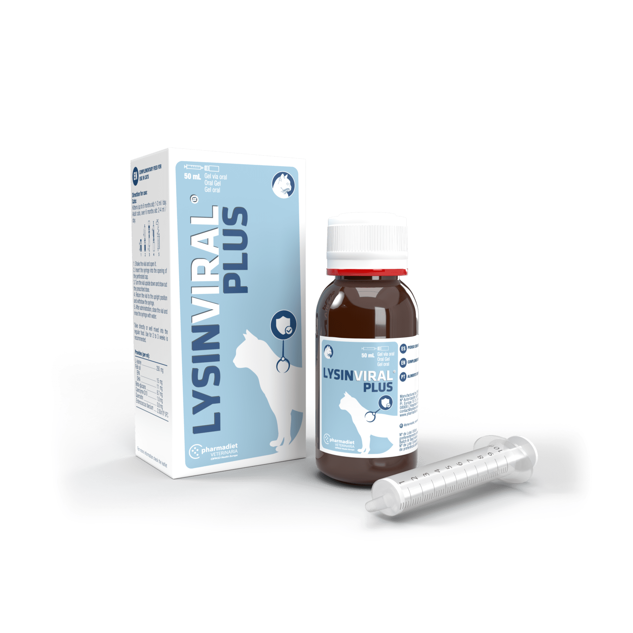 Papildai katėms Lysinviral Plus - gelis imunitetui stiprinti, 50 ml