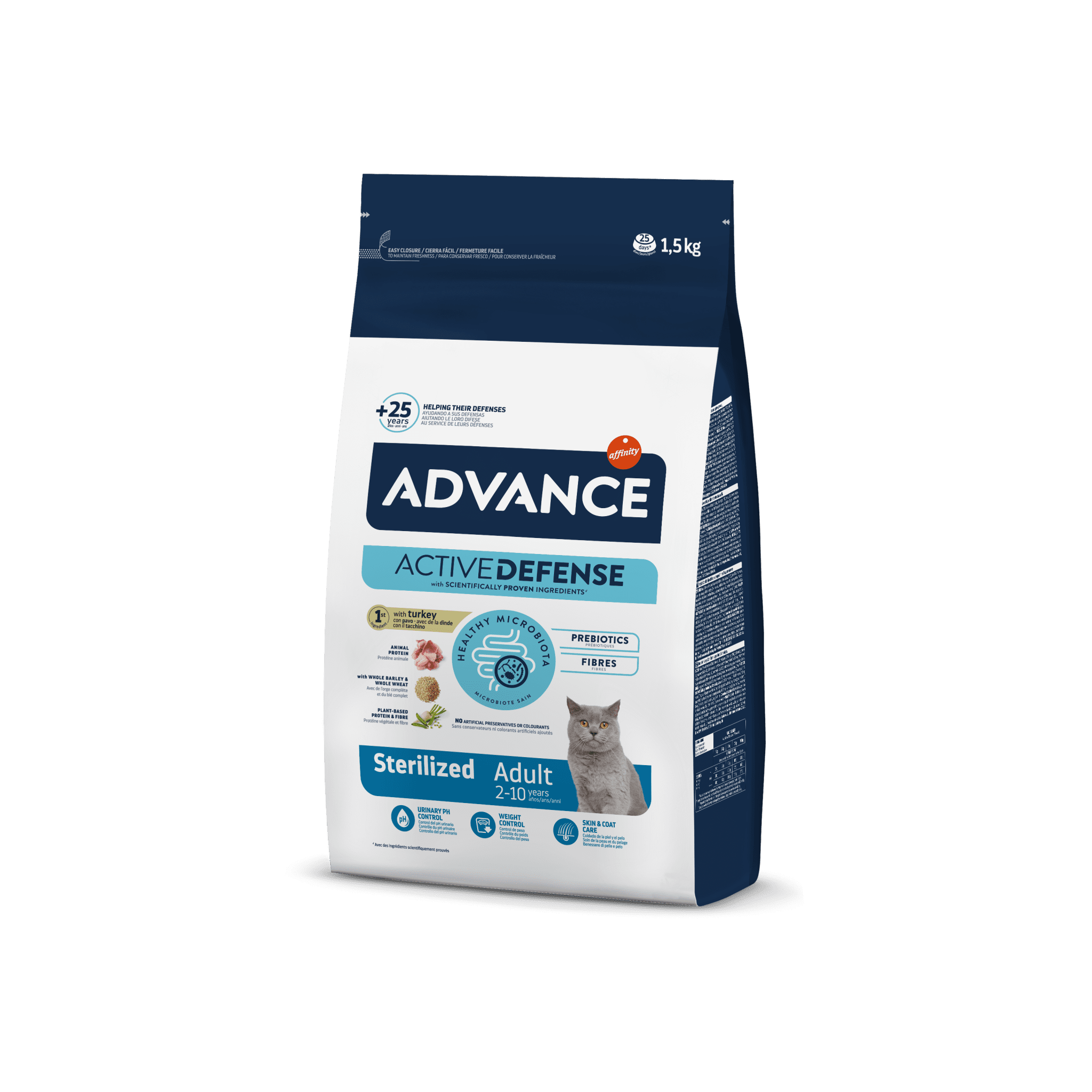 Advance sausas maistas sterilizuotoms katėms Sterilized Adult (kalakutiena, miežiai)