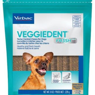 VEGGIEDENT Fresh (<5 kg) XS kramtukai šunims burnos higienai palaikyti 15 vnt