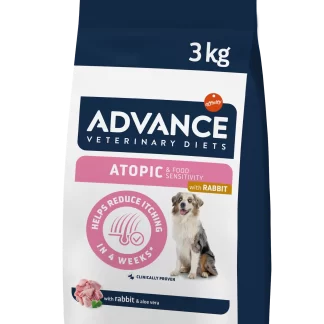 Advance sausas maistas vidutinių ir didelių veislių šunims  padedantis atstatyti odos funkcijas Atopic Dog Med/Maxi su triušiena