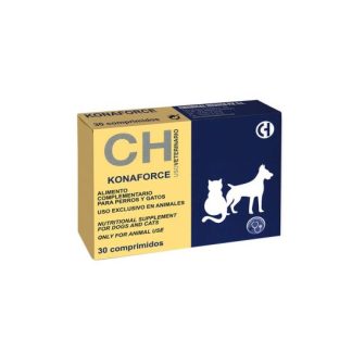 Pašaro papildas šunims ir katėms Konaforce, veikia kaip kraujo krešėjimo stimuliatorius, palaiko kepenų veiklą ir padeda pasisavinti kalcį, N30