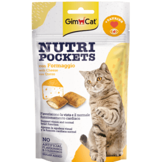 GimCat Nutri Pockets with Cheese & Taurine skanėstai katėms su Sūriu ir Taurinu 60g