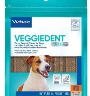 VEGGIEDENT Fresh (5-10kg) S kramtukai šunims burnos higienai palaikyti 15 vnt.